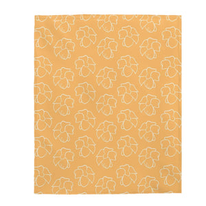 Puakenikeni Velveteen Plush Blanket (Light Orange)