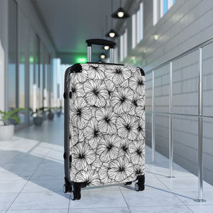 Hibiscus Cabin Suitcase (B&W)