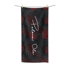 Laua’e Polycotton Script Towel (Red)