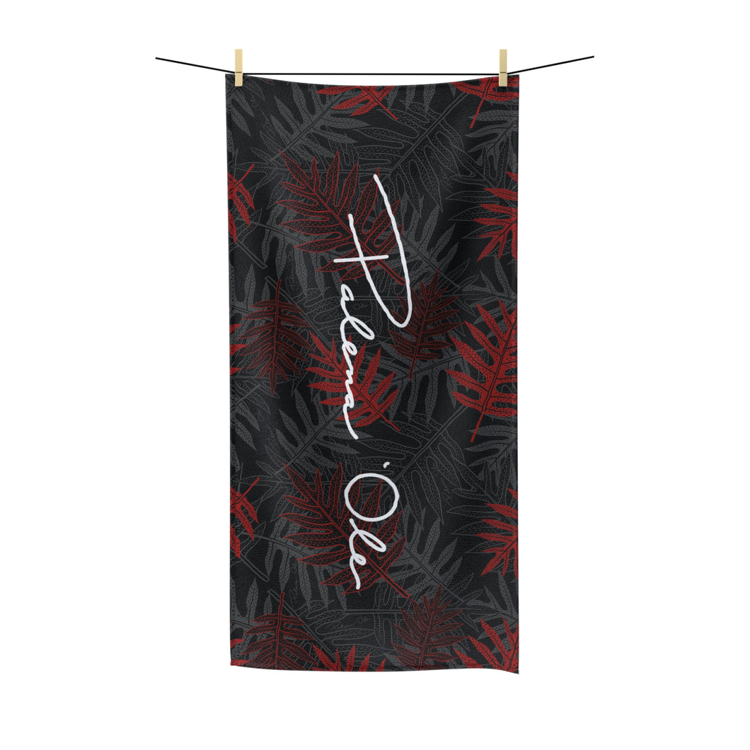 Laua’e Polycotton Script Towel (Red)