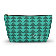 Load image into Gallery viewer, ‘Io Script Accessory Pouch w T-bottom (Teal)
