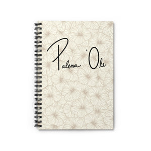 Hibiscus Spiral Notebook - Ruled Line (Off White)
