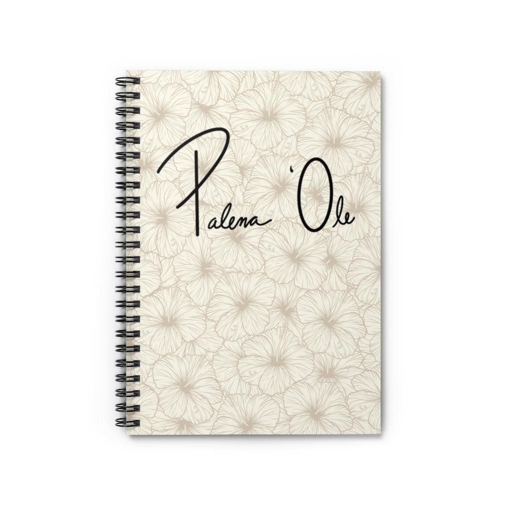 Hibiscus Spiral Notebook - Ruled Line (Off White)