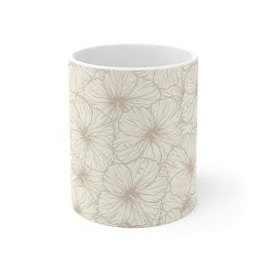 Hibiscus Graphic Mug 11oz (Off White)