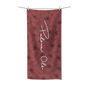 Hibiscus Script Polycotton Towel (Pink)