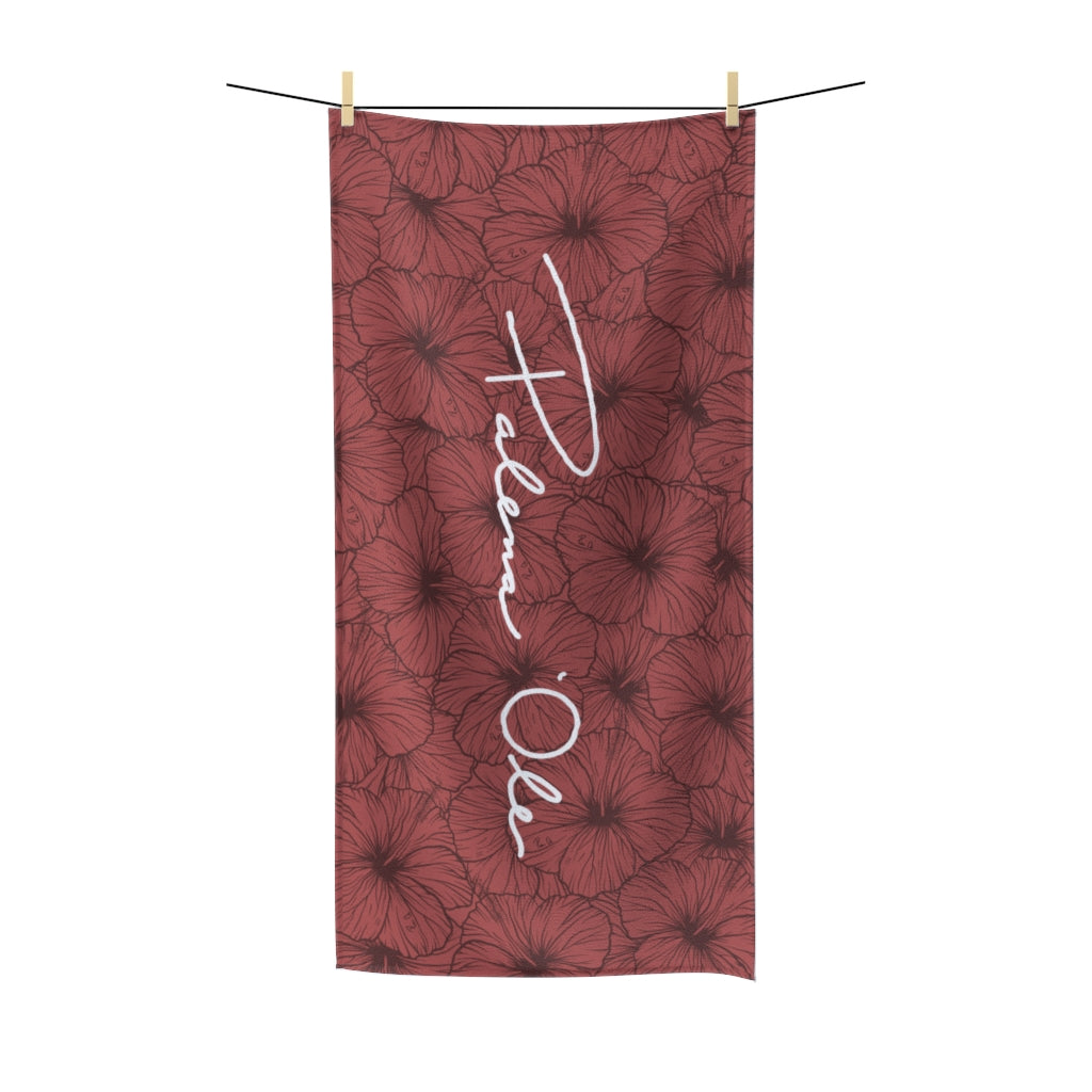 Hibiscus Script Polycotton Towel (Pink)